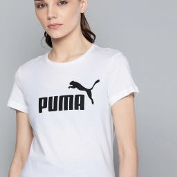 Women Printed Round Neck Cotton Blend White T-Shirt-image-5