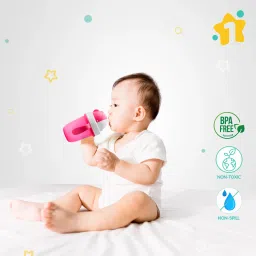 1st step Matte Collection BPA Free Polypropylene Soft Straw Sipper with Twin Handles for Easy Grip image 3