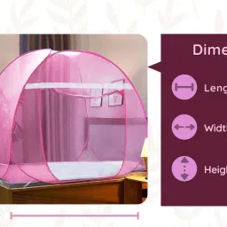 hezkol Polyester Kids Washable Mosquito Net for Double Bed Foldable Machardani Strong Net (IMPORTED FROM USA) Mosquito Net image 2