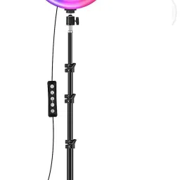 Webilla Ring Light, 10'' RGB Ring Light with adjustable Tripod Stand, Mini LED Dimmable Selfie Ring Light with Cell Phone Holder Desktop LED Lamp with USB for Makeup, Youtube, Video , Photography, Shooting Ring Flash-12
