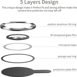 Tech Konnect Back Camera Lens Ring Guard Protector for Nothing Phone 2, Nothing Phone 2 Silver Camera Ring image 2