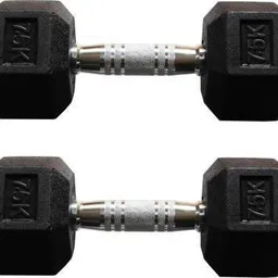 vnh Pair of 7.5Kg ( X 2) Hexa Rubber Coated Fixed Weight Dumbbell-picture-20