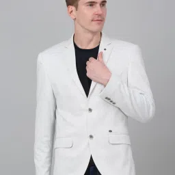Men Self Design Single Breasted Casual Blazer-image-110