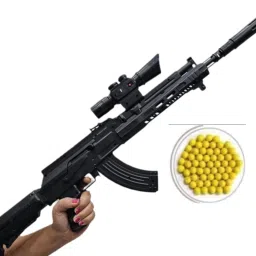 NINETY CM LONG TOY BLACK GUN FOR BOY ALL AGE LEARNING SKILLS Darts & Plastic Bullets-image-10