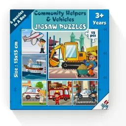 6 in 1 Community Helpers and Their Vehicles Jigsaw Puzzles for Kids-19