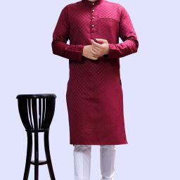 Men Cotton Blend Kurta Pyjama Set-image-74