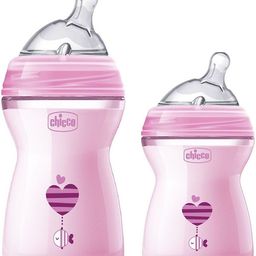 Chicco Natural Feeling Feeding Bottle Nipple-Pink ( 300ml with 150ml ) - 480 ml-picture-28