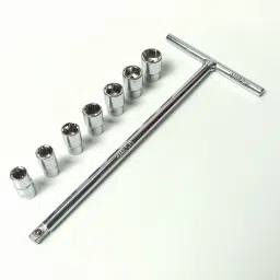 1/4" Square Drive T-7 CRV Steel T-Handle with (7, 8, 9, 10, 11, 12, 13 mm) 7 Socket Set-19