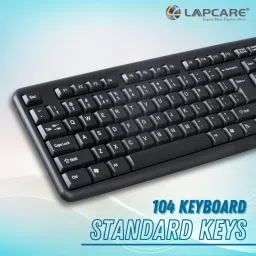 lapcare Alfa Keyboard 3 with Adjustable Kickstand, 104 Keyboard Standard Key,USB 2.0 COMPUTER Keyboard Skin image 2
