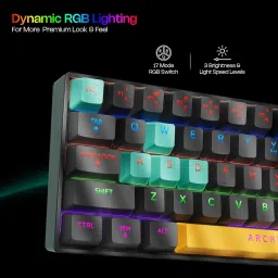 Archer Tech Lab Astra M400 Mechanical Keyboard, 17 RGB Modes, 63 Keys Clicky Blue Switches Wired USB Standard Gaming Keyboard Compatible with Desktop, Laptop, Mac image 5