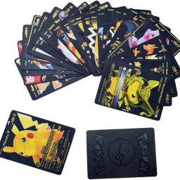 moonza Pokemon Cards 25 Pcs Black Foil Cards Set Of Vmax Vstar V cards image 2