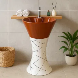 – Glossy, Durable & Elegant Sink for Hotels and Restaurants and homes.- Ceramic Pedestal Wash Basin – Scratch Resistant, Modern Bathroom Sink, Pedestal Basin-image-50