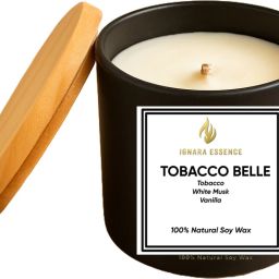 Tobacco Belle Scented Candle | Tobacco, White Musk & Vanilla Fragrance | 100g Candle-10