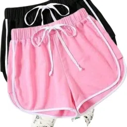 Pack of 2 Solid Women Multicolor Basic Shorts-image-9