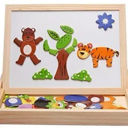 Educational Animals Wooden Magnetic Puzzle Toys for Children Board Game Accessories-15