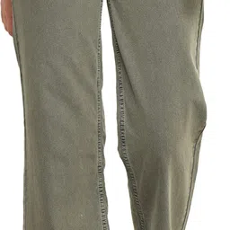 zayla Women Relaxed Fit Mid Rise Dark Green Jeans-picture-21