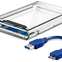 M MOD CON 2.5 inch SSD Sata Hard Disk External Portable Case Cover 2.5 inch Portable Hard Disk Case Cover USB 3.0 (Transparent)-14