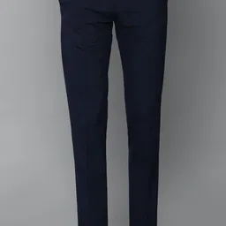 louis philippe Men Regular Fit Dark Blue Polyester Trousers-picture-45