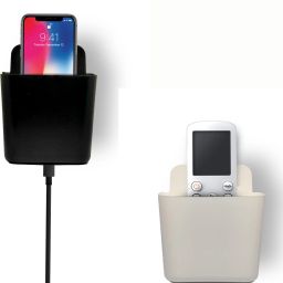 thekiteco. Pack of 2 Wall Mounted Mobile Holder Storage Box For Remotes Multipurpose Mobile Holder-14