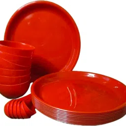 Dinner Set 18 Pieces with Serving Bowls 6 Dinner Plates, 6 Katoris ,6 Spoon Dinner Plate-27