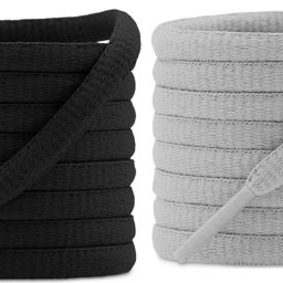 house of common shoe laces round Black light grey 120cm 3pair sport boot oval laces Shoe Lace-image-57