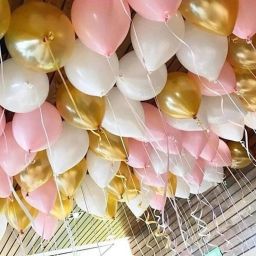 Solid 10 Inches Metallic Balloons, Pink Gold & White(Pack of 50) Balloon-image-61
