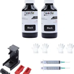 Needle 2x100 gms Ink Refill with Suction Tool for Cartridge Printers Black - Twin Pack Ink Bottle-image-39