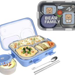 Cute Bear Family Kawaii Lunch Box Set – Leak-Proof & Durable 3 Containers Lunch Box-image-18