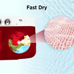 tcl 7 kg 5 Star with Extra Powerful Motor Lint Filter, Fast Dry Semi Automatic Top Load White image 4