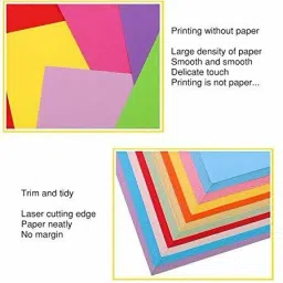 ofixo Pack of 50 Sheets (10 color*5 Sheets) A4 Color Paper for Art and Craft/Printing Purpose Multi Color Paper Plain A4 80 gsm Craft paper image 2