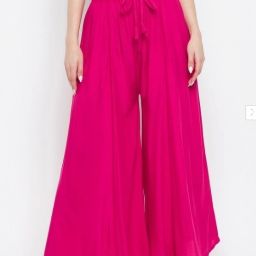 classi kaari Women Flared Pink Polycotton Trousers-picture-5