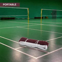 victoo sports Badminton Net NYLON Brown, 4 Side Tape, Small Square Boxes, Badminton Net image 5