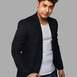 Men Solid Single Breasted Casual Blazer-image-44