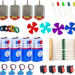 School Science Project DC Motor kit 50 Item Loose in one Pack-5