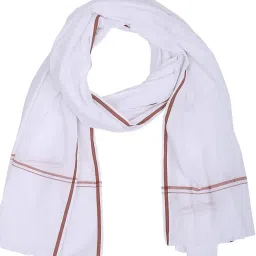 Pure Cotton Striped White Men Dupatta-25