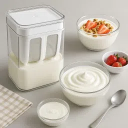 Yogurt & Curd Maker - 1100ml Mesh Strainer with Lid Yogurt Filter for Thick Curd Yogurt Maker-10