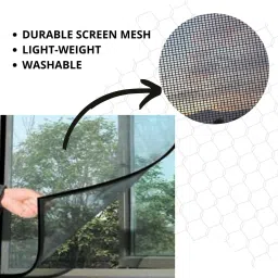 royalkart HDPE - High Density Poly Ethylene Adults Washable 5FT X 4FT 120GSM Mosquito Net For Window With Velcro Adhesive Hook and Loop Tape (Unstitched) Mosquito Net image 2