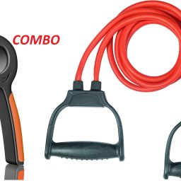 For Home Gym Fitness Premium Quality Combo Of Double Toning Tube & Hand Gripper Fitness Accessory Kit Kit-67