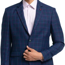 Men Checkered Double Breasted Formal Blazer-image-59
