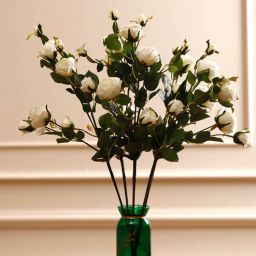 home4u Pearl White Polyester Artificial Flower Without Pot-picture-31
