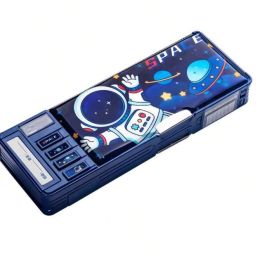 FLIPKART RECOMMENDED HOT SELLING TRENDING IDEAL FOR BOYS STATIONERY BOX SPACEMAN ASTRONAUT THEME DOUBLE SIDED PASSWORD PROTECTED COMPASS BOX Art Plastic Pencil Box-image-49