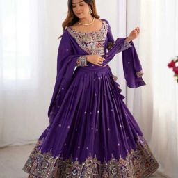 Embroidered, Embellished Semi Stitched Lehenga Choli-image-41