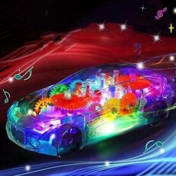 3D Super Transparent Car 360 Mechanical Rotation with Sound &Light Toys for Kids-image-77