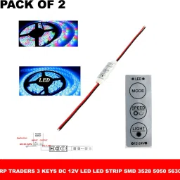 trp traders 3 Keys 12V Dimmer Single Led Strip Light Amplifier Controller 2 Pcs 2 A Step Dimmer image 3