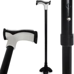Nimbus T Shape Aluminum Stick for Old People, Adjustable Height Wide Base Walking Stick-picture-0