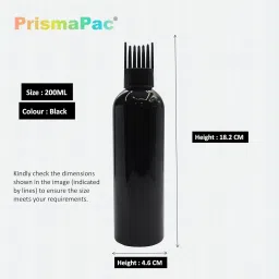 prismapac Hair Root & Scalp Applicator, Empty Container for Oil, Serum, Shampoo & Medicine 200 ml Bottle image 3