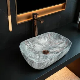 Premium Designer Ceramic Wash basin (RJ-16) with Waste pipe & Coupling (18x13x5)(M16)RJ Table Top Basin-image-78