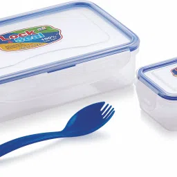 Transparent Lock and seal 800 Plastic Lunch Box 2 Containers Lunch Box-15