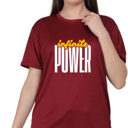 Women Graphic Print Round Neck Pure Cotton Maroon T-Shirt-image-23