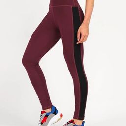 kgn hub Color Block Women Maroon Tights-picture-44